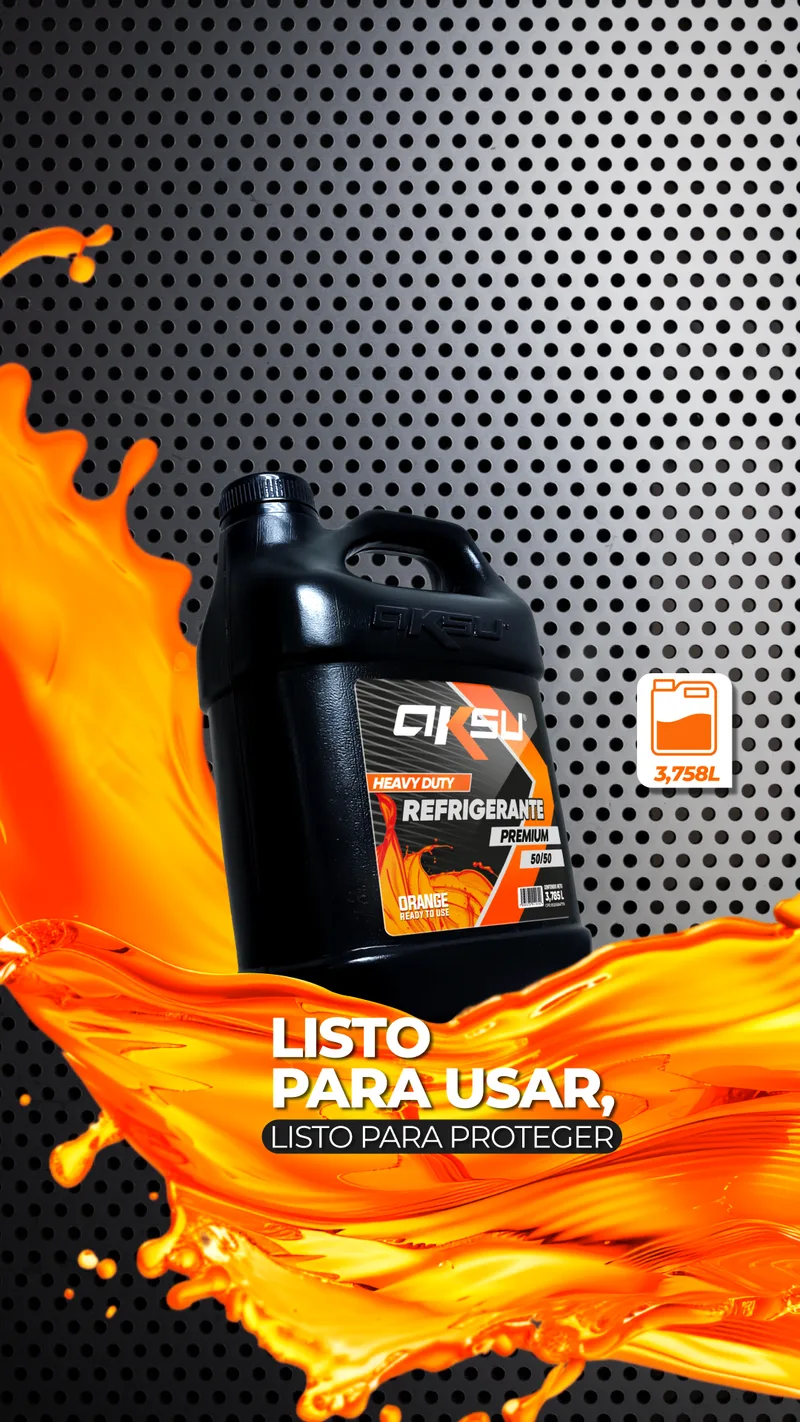 Refrigerante AKSU Premium 50/50 Heavy Duty, presentación 3.758L
